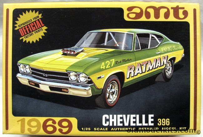 AMT 1/25 1969 Chevrolet Chevelle SS 396  - Stock Street / Drag / Custom, Y910-200 plastic model kit
